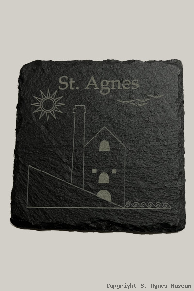 Coaster, slate laser cut St Agnes engine house design product photo
